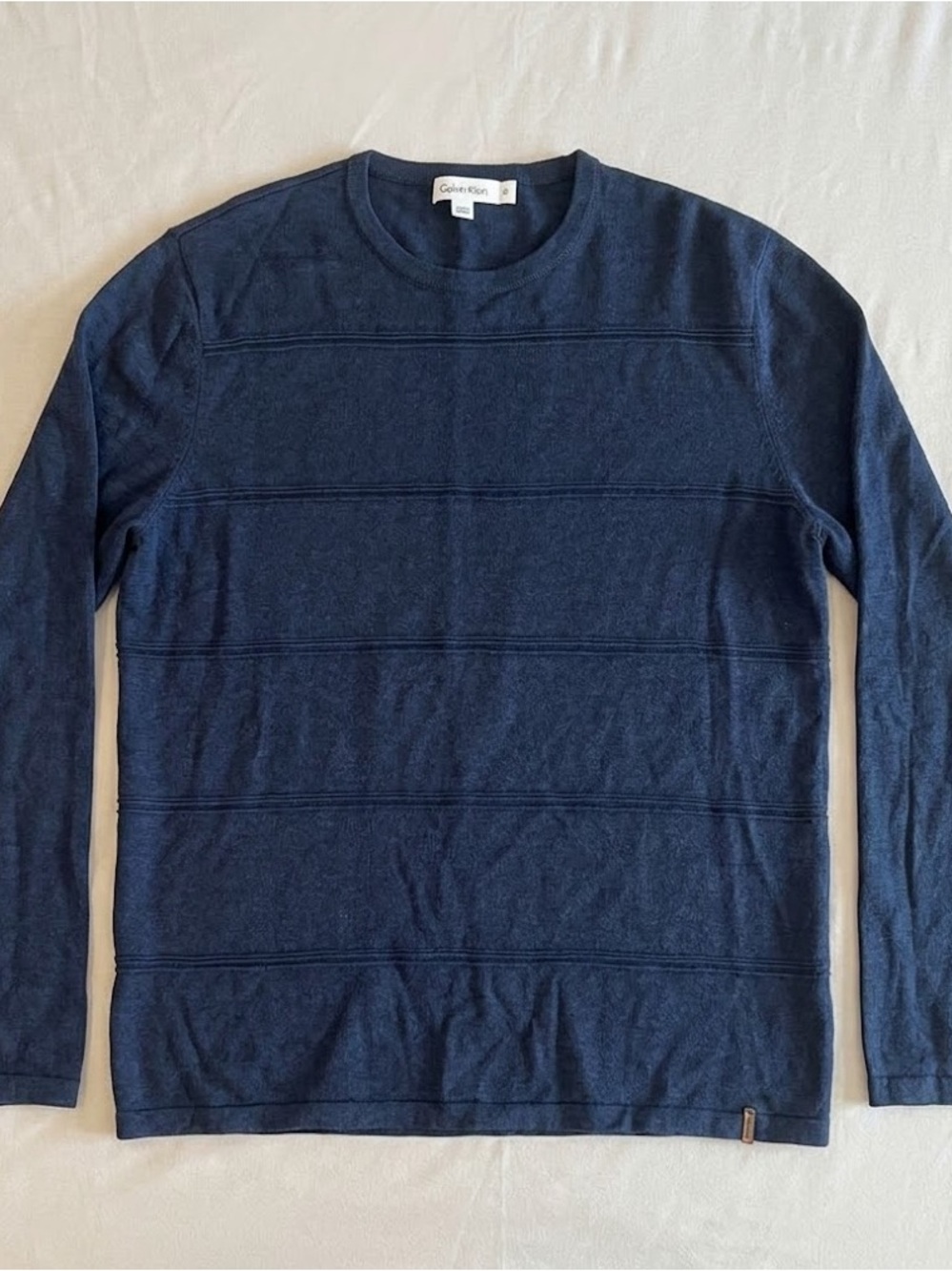 Calvin Klein Mens Crewneck Sweater Large Blue Knit